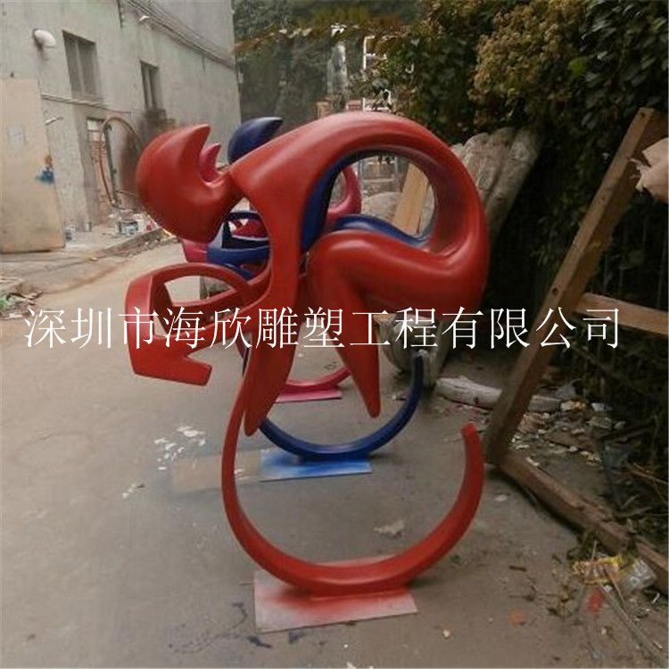 破风之影 玻璃钢抽象自行车雕塑，点燃户外竞技之美